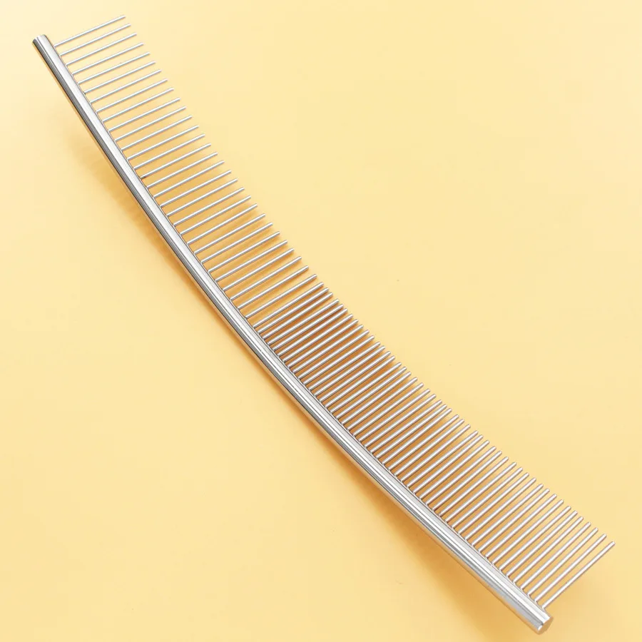 Oem Curved Shape Stainless Steel Pet Comb,Curved Dog Grooming Comb