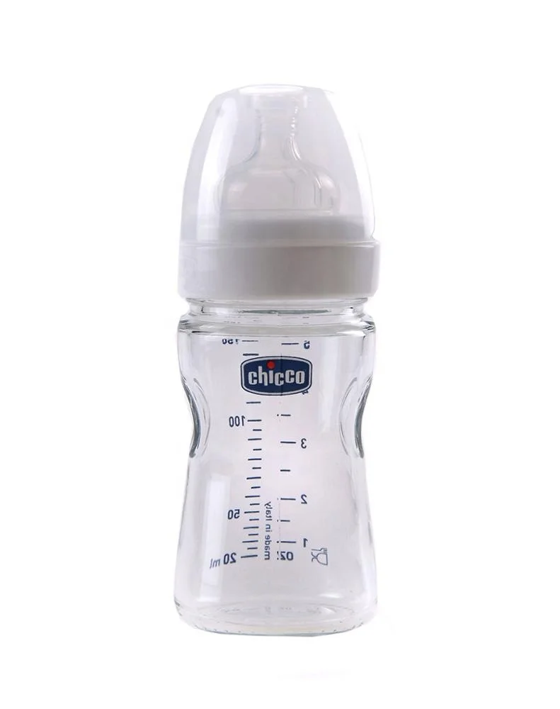 

Factory price Baby Feeding Bottle 150ml Borosilicate Glass Food grade Silicone breast milk bottle