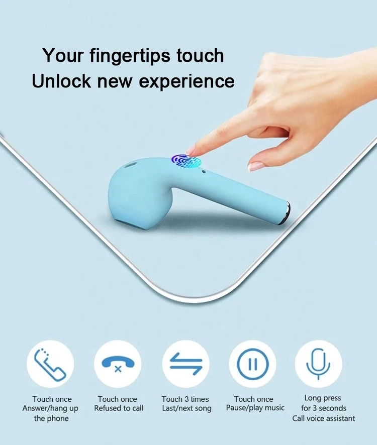 Macaron inpods 12 Wireless Earphones Blue tooth Colours Tws Earphone for iphone And Android Wireless Earbuds - ANKUX.COM