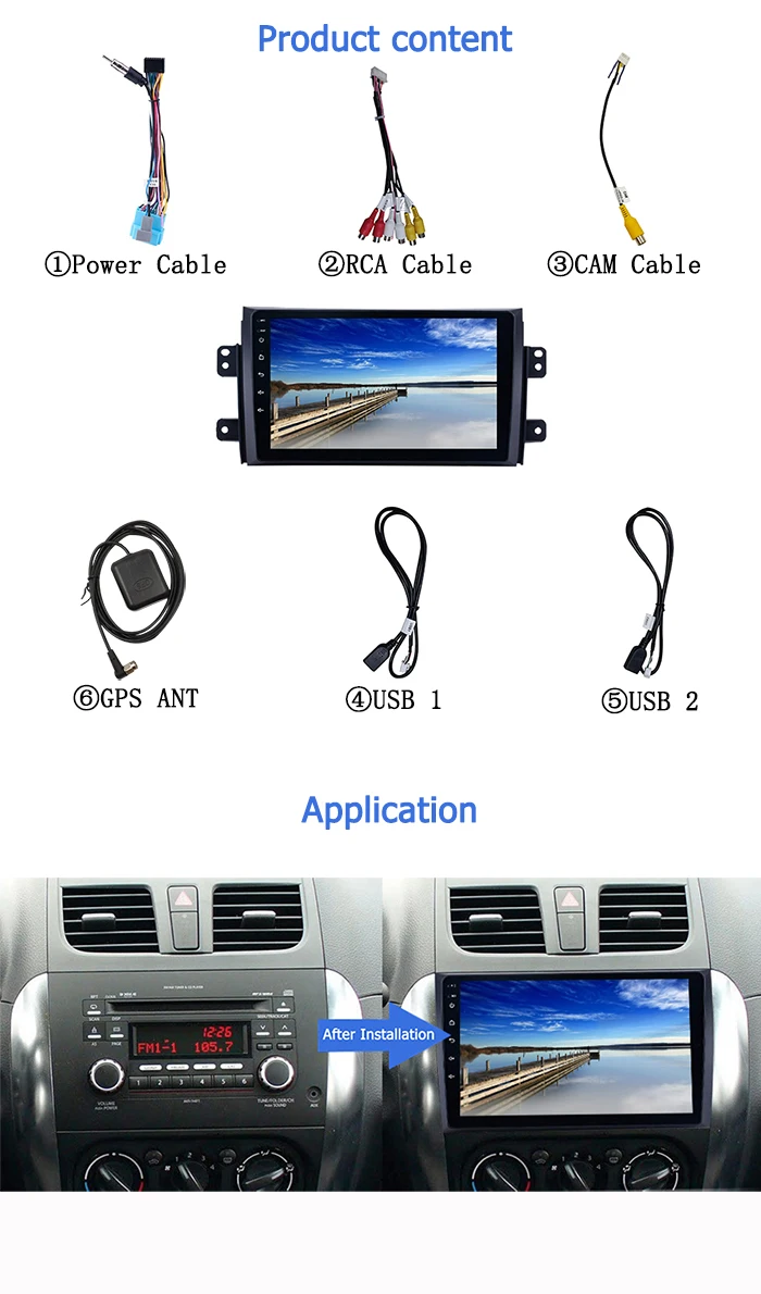 2 Din Android Gps For Suzuki Sx4 2006 2007 2008 2009 2010