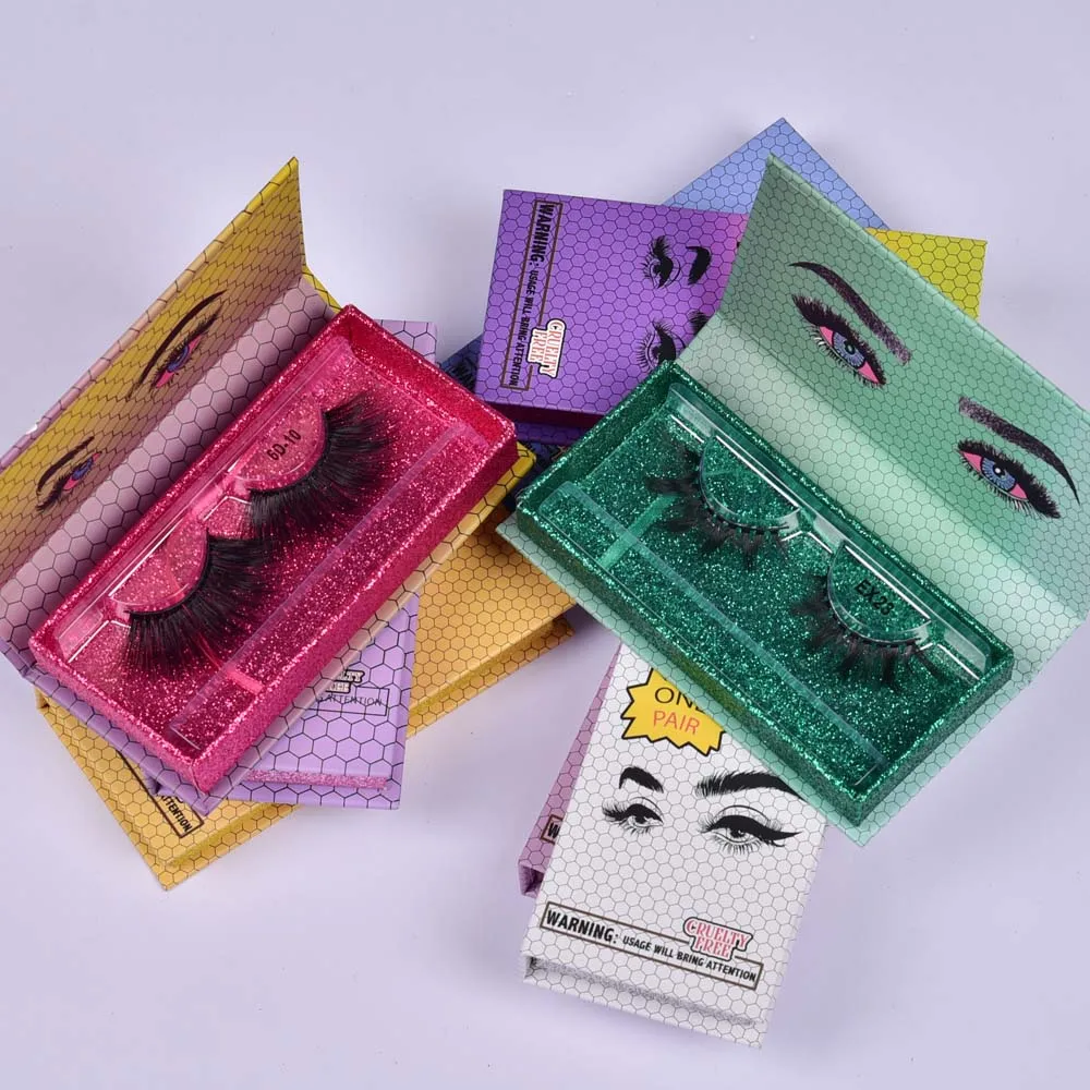 

Wholesale New Style Eye Pattern Eyelash Case Custom 10-25mm Mink Eyelashes, Natural black