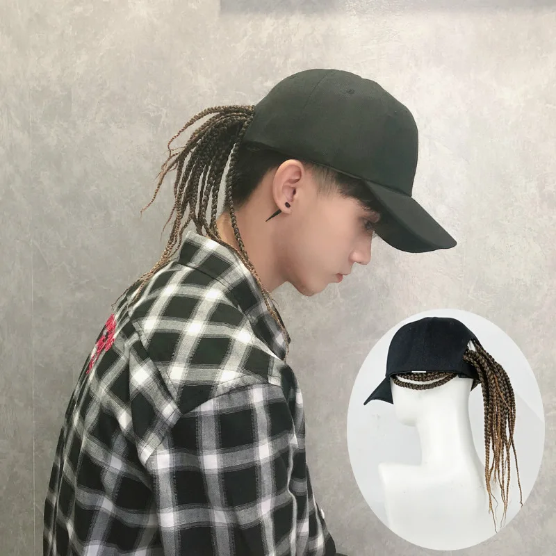 

Dropshipping Dreadlocks Wig Hat Integrated Female Summer Hip Hop Braid Wig Male Head-Mounted Ponytail