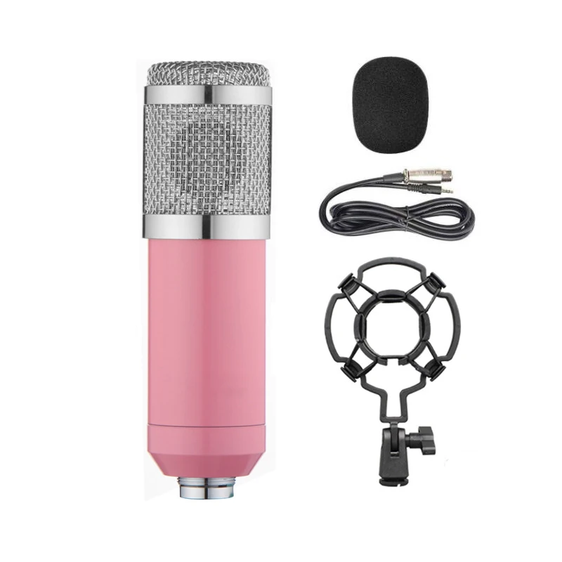 

Professional Laptop PC Live microphone Noise Cancelling Pink Table Mic New