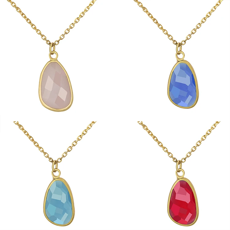 

fashion necklace 2021 trendy simple necklace raw crystal necklace