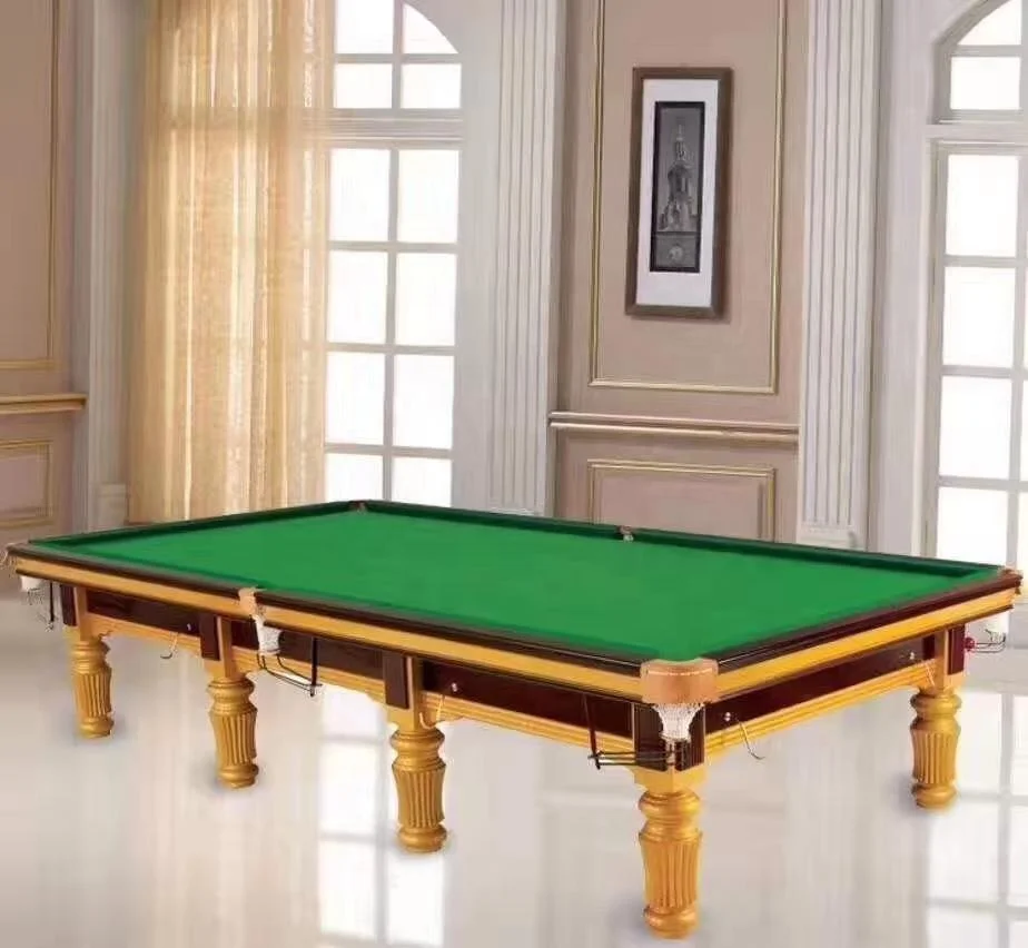 

New Arrival Family Solid Wood Wooden Slate Black  Pool Table