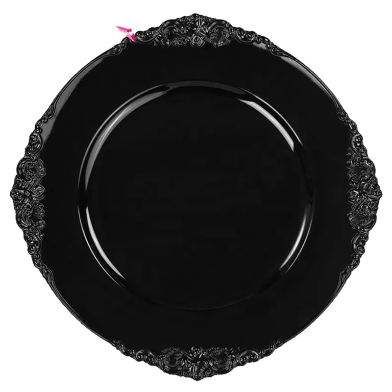 

Black Plastic Party Plates, Black, gold, rose gold, silver, white, red, blue, pink, etc.