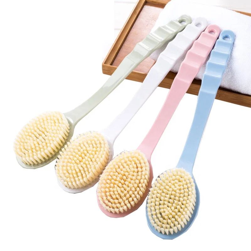 

Massage Dense Comfy Soft Bristles Long Handle Gentle Exfoliation Shower Back Brush Shower Sponge Cleaning Body Clean Deeply, Green