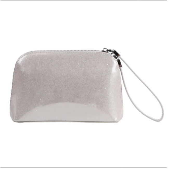 

Lady personalized sparking magic color cosmetic bag for travel Smile handle makeup bag, Picture