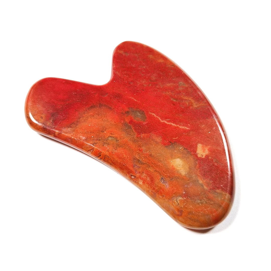 

good quality well designed heart mookaite jasper jade body gua sha board massage tool