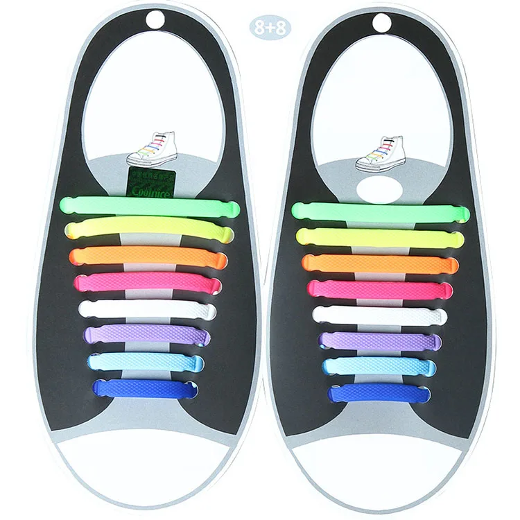

Multi-color new fashion silicone elastic lazy shoelaces no tie, 12 color, specific as shown below