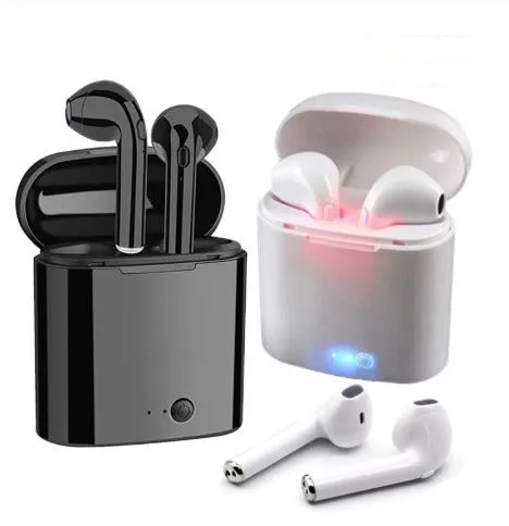 

i7s Tws Earphones Mini Wireless Earbuds Sport Handsfree Earphone Headset with Charging Box for iPhone huawei samsung, White,black