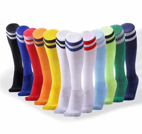 

Hot Strip Breathable Knee High Sports Men Women Kids Custom Logo Soccer Football Socks, Picture