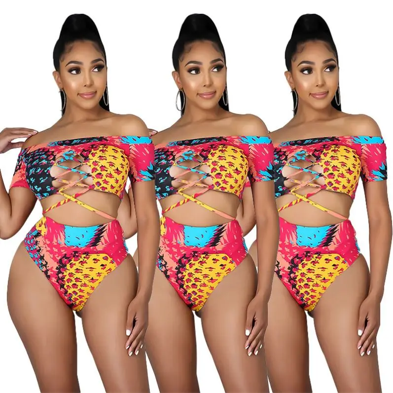 

Best Seller Color Blocking Strapless Women's strapless swimsuit with rope 2 piece for women swimsuit woman swimwear bikini, As picture or customized make