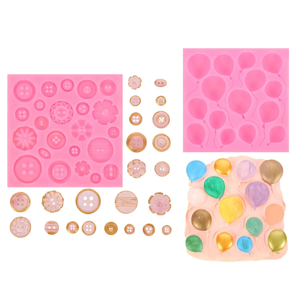 

Button Set Porous Fondant Silicone Fondant Balloon Shape Chocolate Cake Mold Pastry Baking Pastry Decoration Mold Making Crafts