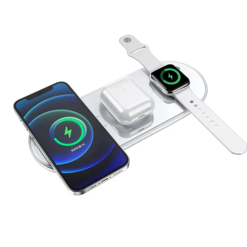 

2021 Hot sale Fast charging 5 in 1 station for iphone For samsung earphone watch usb wireless charger for mobile phone