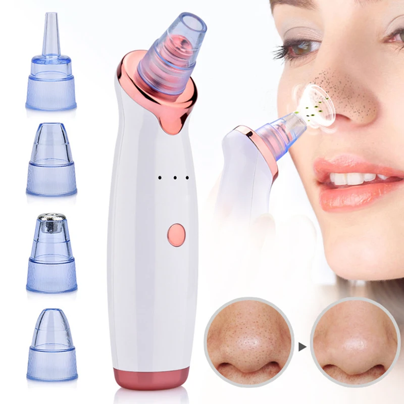 

Facial Massage Electric Pore Cleaner Black Head Suction Extractor Tool Kit Acne Removal Vacuum, White