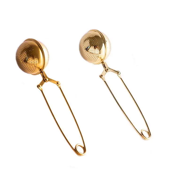 

Reusable Gold Tea Ball Stainless Steel Tea Strainer Tea Infuser, Silver