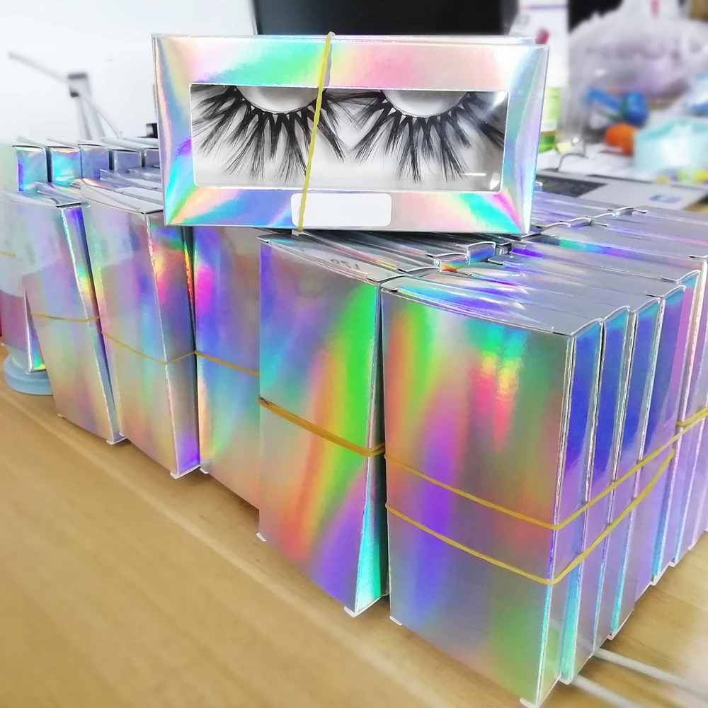 

3D Effect 25mm Mink Eyelash Vendor Customized Boxes Dramatic Full Strip Lashes Private Logo Mink Lashes