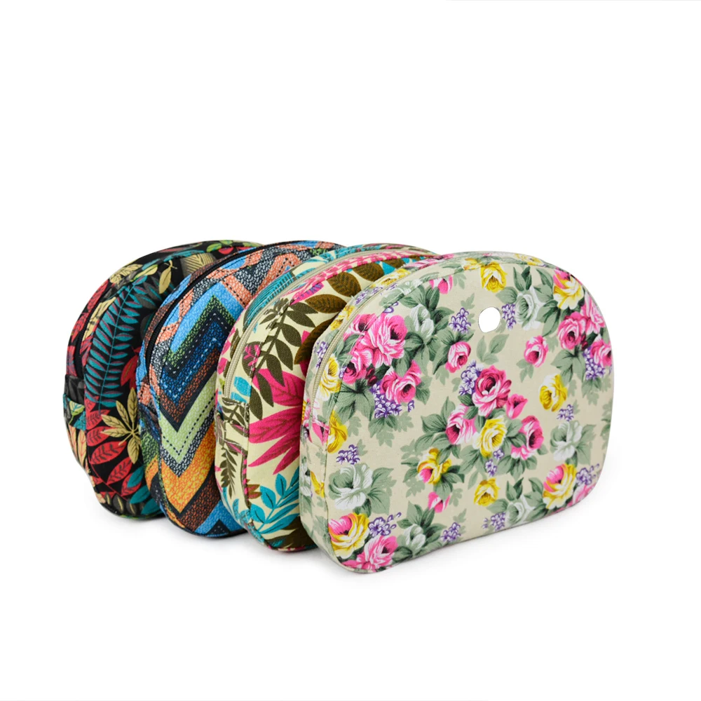 

Custom floral Waterproof Canvas Fabric Inner obag insert Pocket Lining for O bag moon light obag organizer