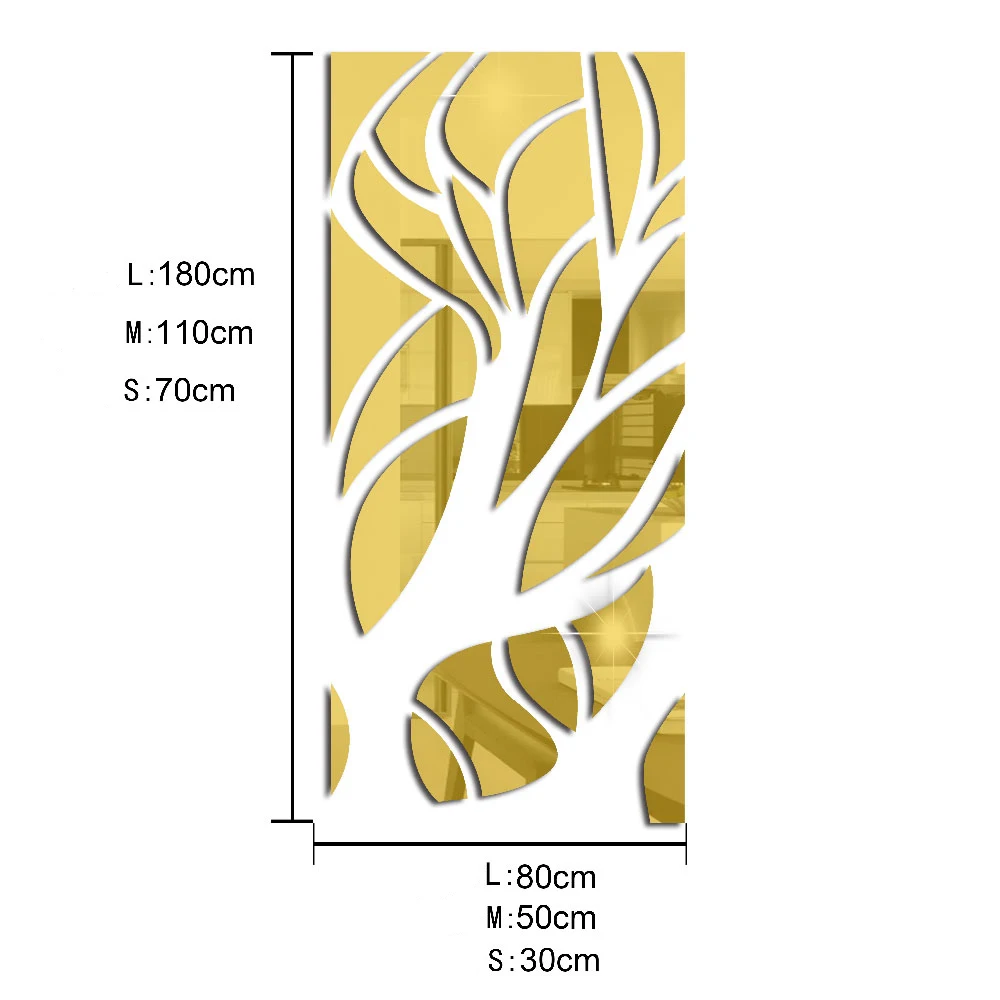 3d Acrylic Tree Mirror Wall Sticker Removable Diy Art Decal Home Decor