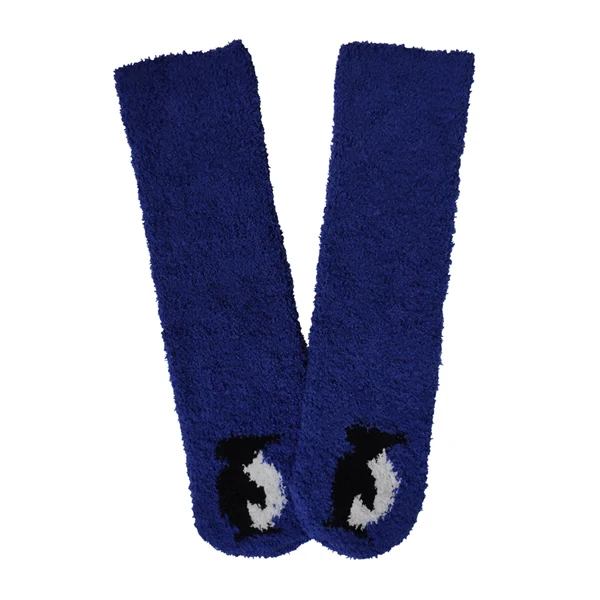 

Fuzzy Fluffy Slipper Socks for Women with Penguin design