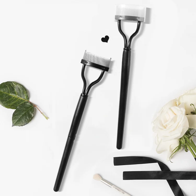 

Best Price Factory Supplier Popular Portable Foldable Steel Head Eyelash Comb Eyebrow Shaper For 3D Faux Mink Eyelash, Black