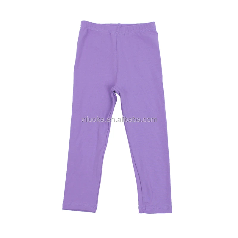 

Hot Sale Sew icing Legging Girls Pants Purple Solid Color Pants customized prinit Children Wholesale, Picture