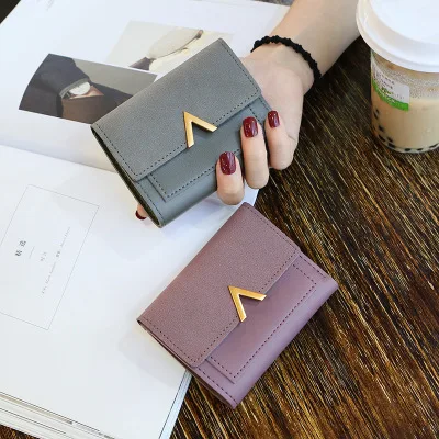 

2020 New Style Fashion Leather Small Women Wallet Coin Purse Card Holder Hardware Mini Purse, Red, black, pink, purple, green