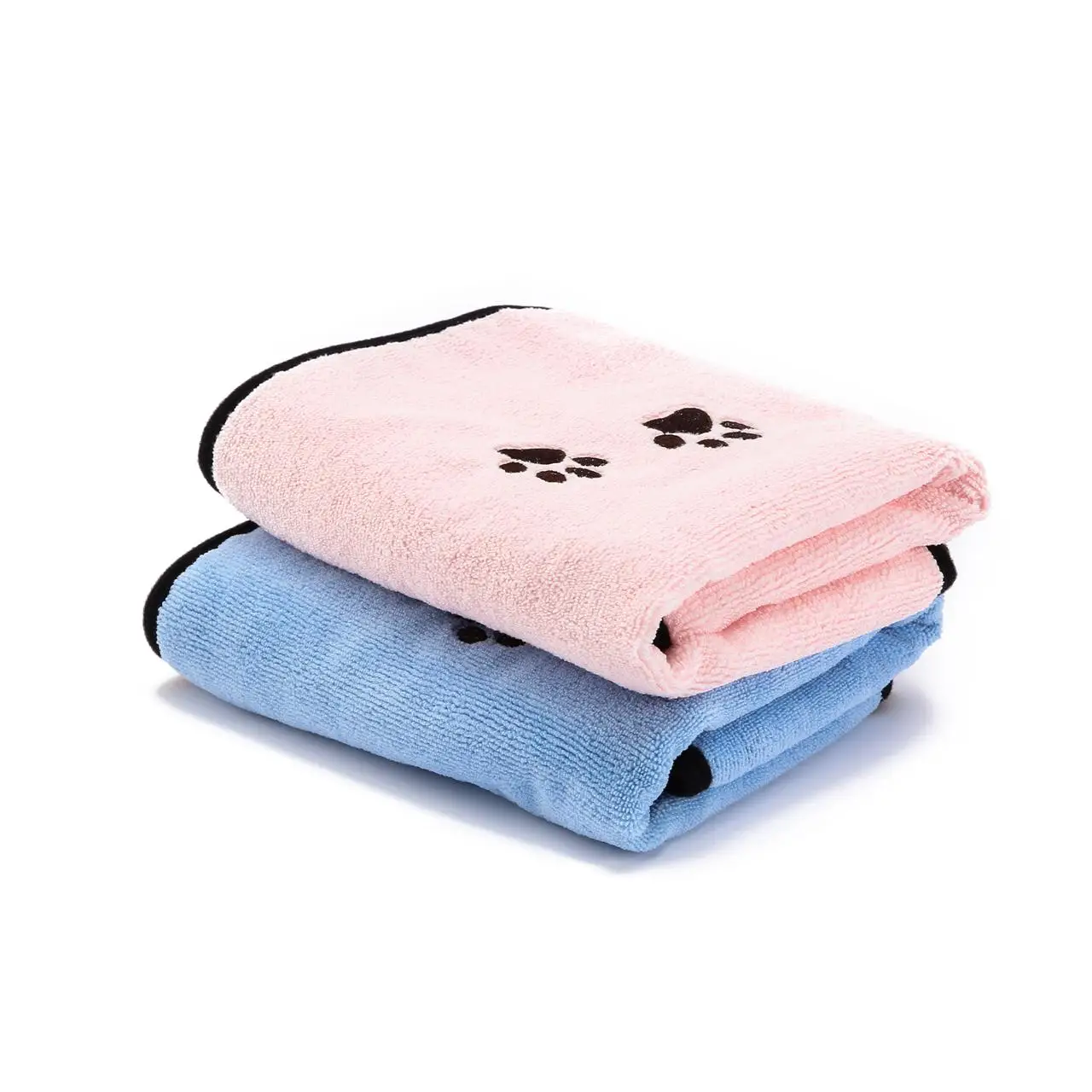 

Wholesale 2 Ply Micro Fiber Pet Cleaning Towels with Pockets for Dogs, Pink, light blue