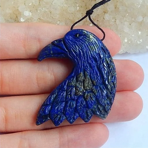 

Pendant Loose Gemstone Carving Vintage Jade Pendant Beads Wholesale Lapis Lazuli 39x37x6mm 12.4g, Natural