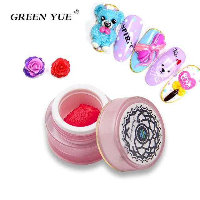 

Bulk Nail art sculpting gel factory supply carving gel 4d clay flower gel, 12colors