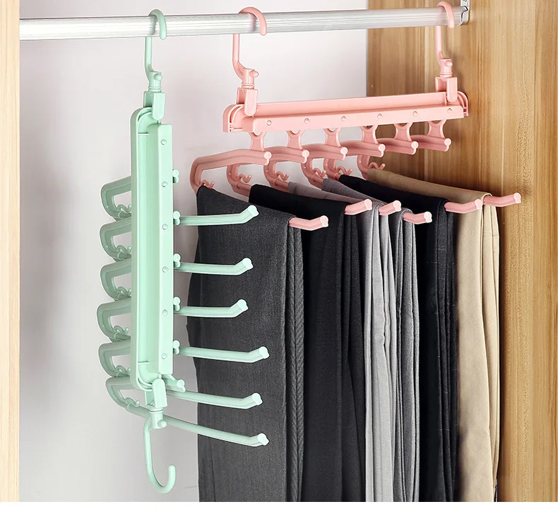 

2020 New Products Multifunction Magic Hanger Clothes Rack Multi Layers Space Saving Foldable Pants Hangers