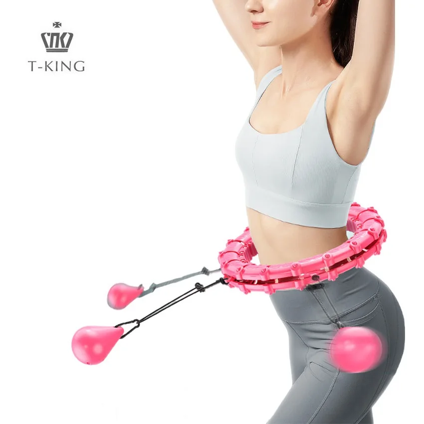 

TKing Smart Weighted Adjustable Detachable Massage Glow Hoola Hoops Manufactures Home Exercise Magnetic Hula Ring For Women, Pink, purple, blue