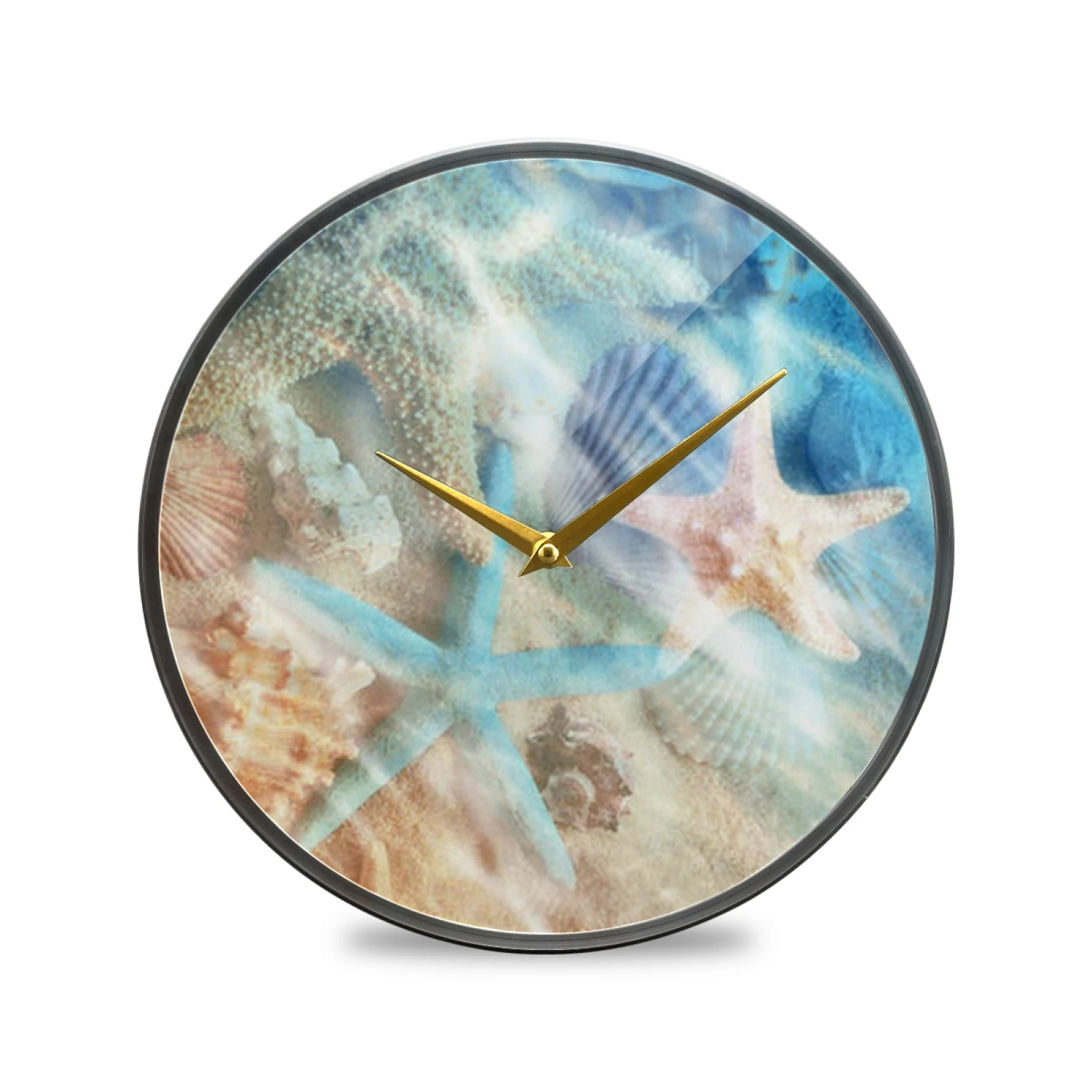 

Home Decor Four Season Landscape Round Acrylic 9.5 Inch Wall Clock Non Ticking Silent Art Clocks For Home Decor