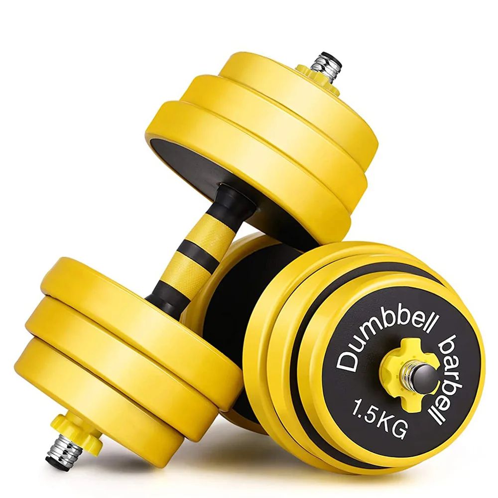 

Colorful Vinyl Coated Adjustable Neoprene Weight Lifting Fitness Gym rubber dumbbell, Yellow