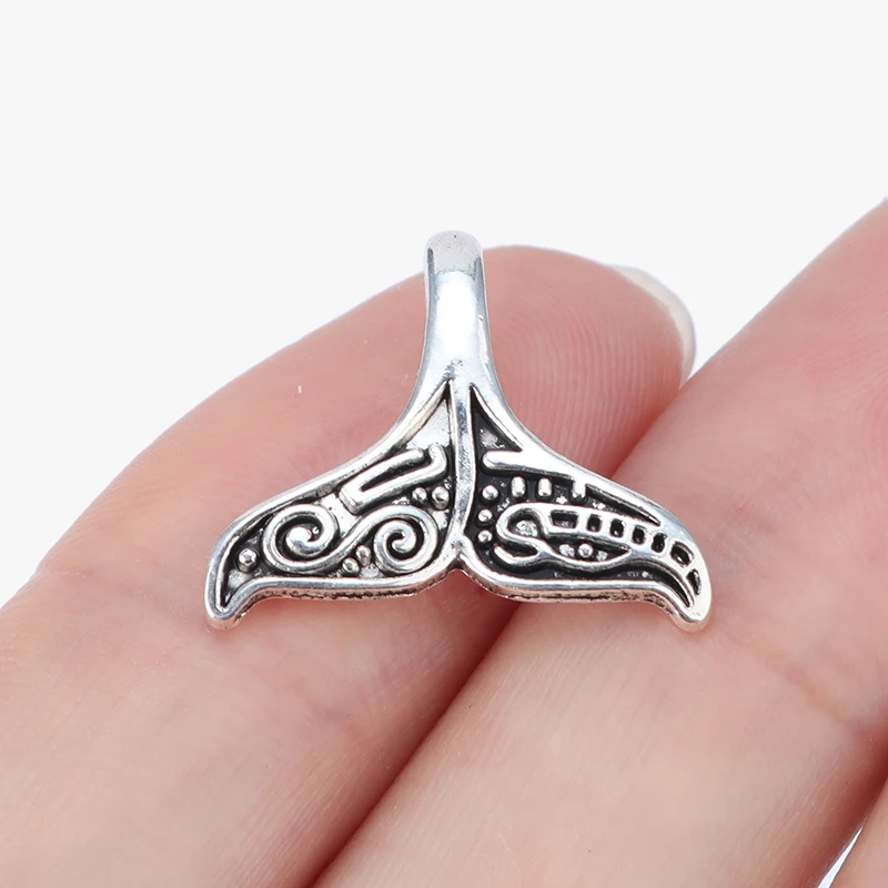 

Antique Silver Fish Whale Mermaid Tail Charms Pendants for Necklace Jewelry Making