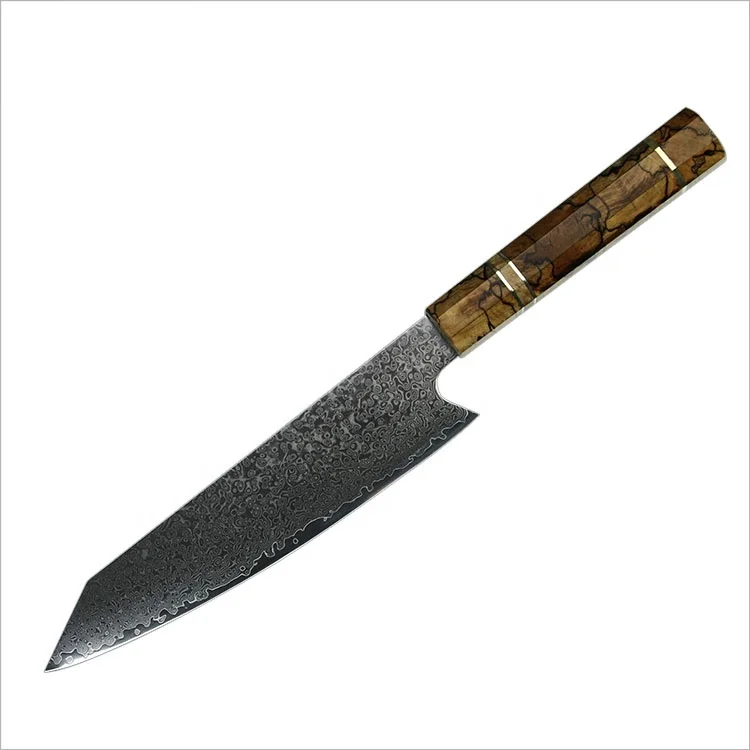 Professional cooking knife Damascus kitchen knife handmade chef knife VG10 Japanese Damascus steel Kiritsuke Yangjiang Amber