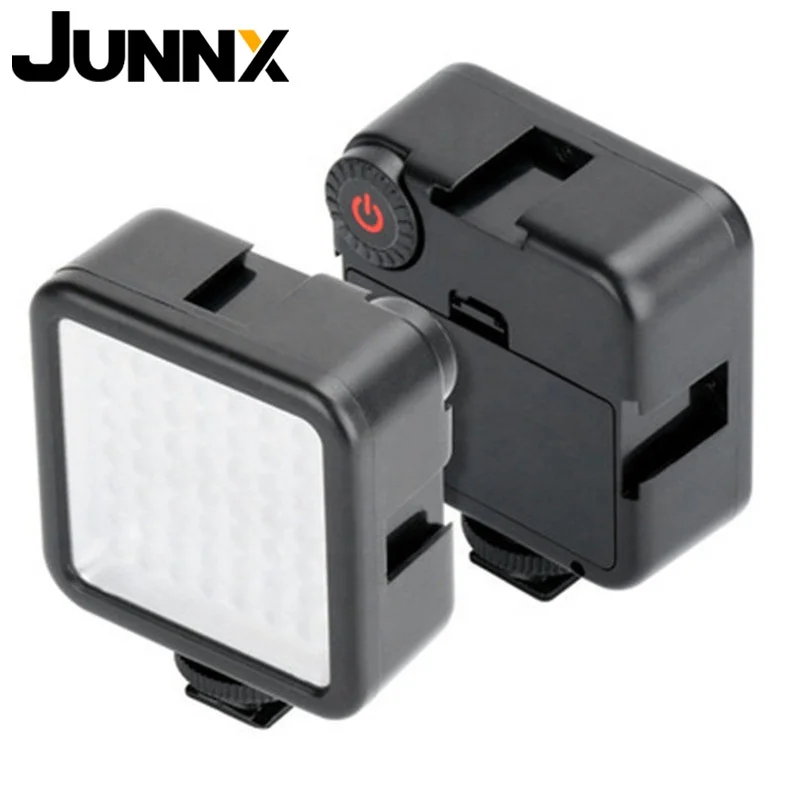 

Junnx W49 Universal Photography LED Fill Light on Camera 5.5W 800lm 6000K for DSLR Mini Night Fill Lighting for Nikon Canon Sony, Black