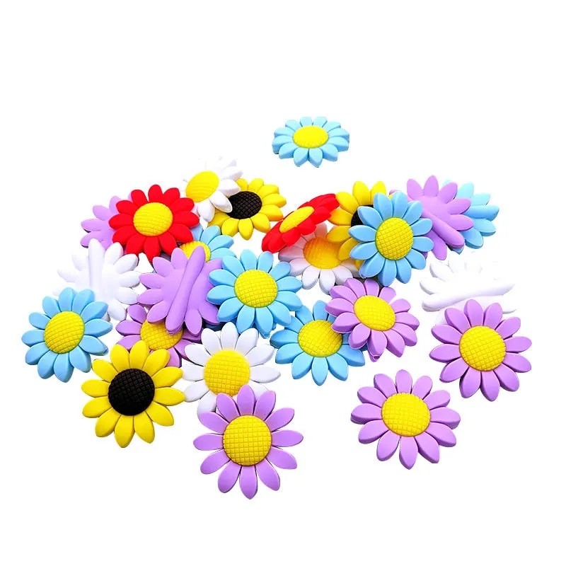 

New Product Food Grade Silicone Teething Chew Beads BPA Free Sunflower Silicone Beads