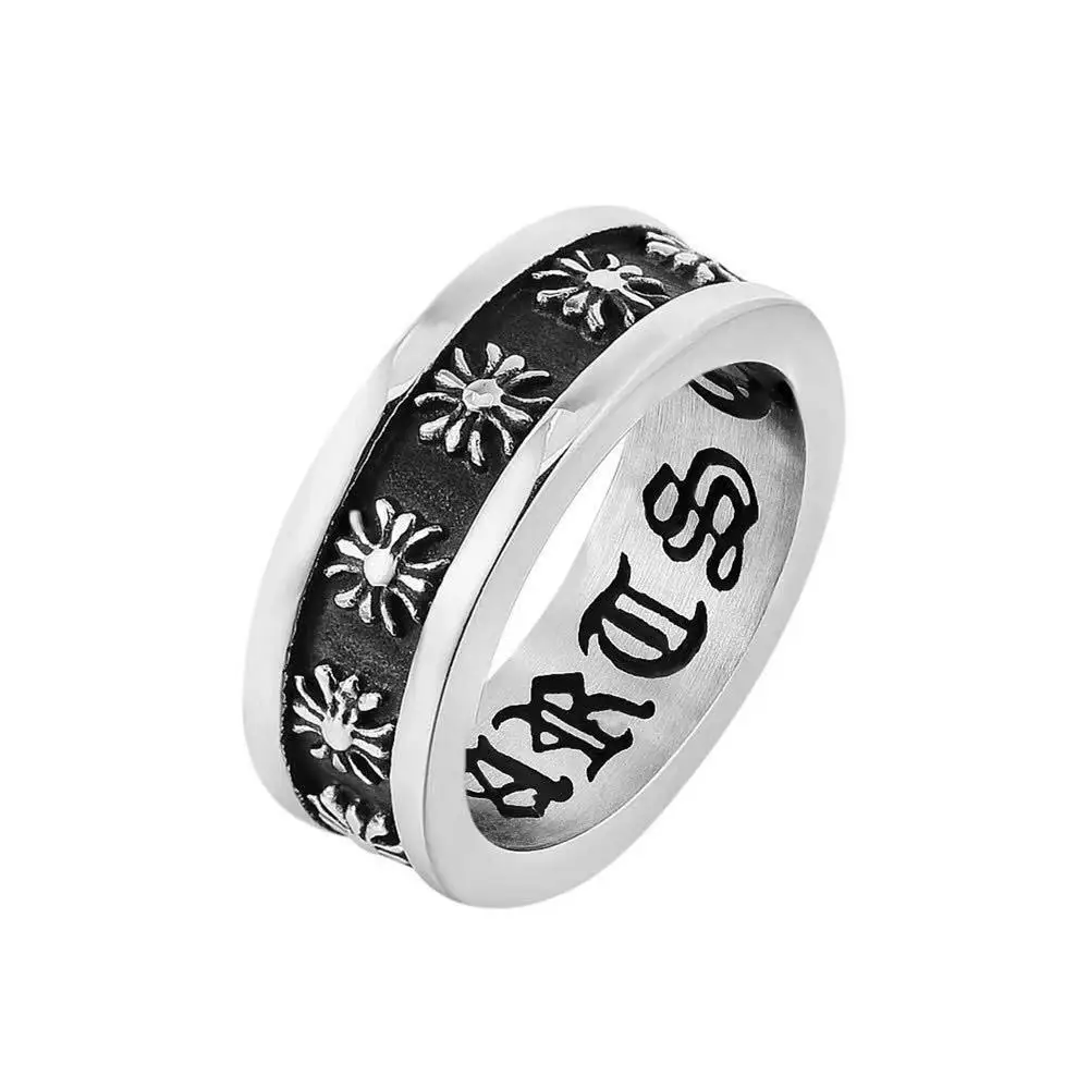 

Factory wholesale creative jewelry stainless steel cross ring retro punk ring