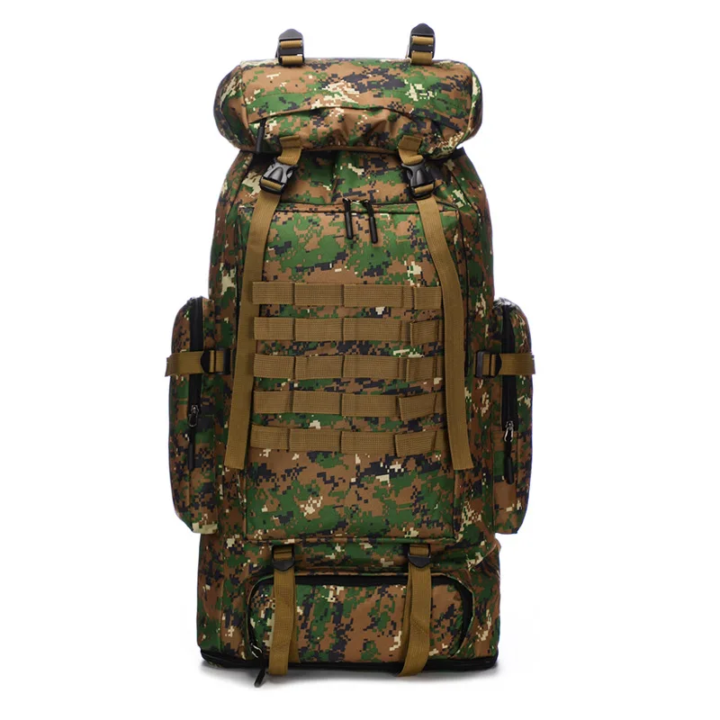 

70L Camping Hiking Backpack Molle Rucksack Waterproof Traveling Daypack, 12 colors