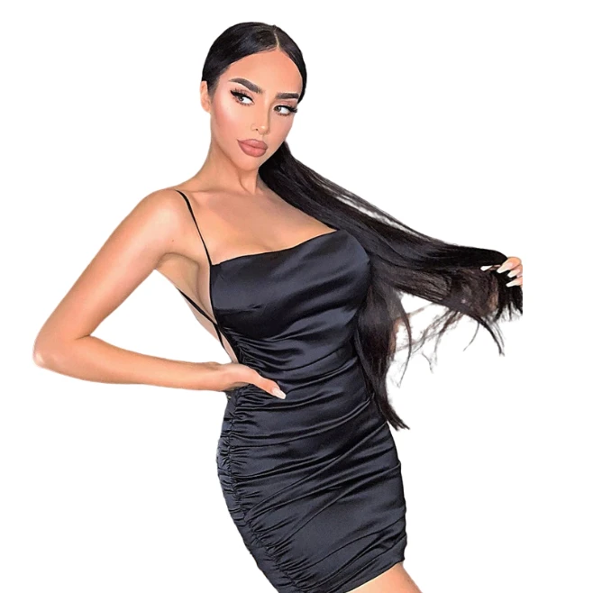

Good Selling Slash Neck Neckline Khaki Color Hole Decoration Casual Dresses