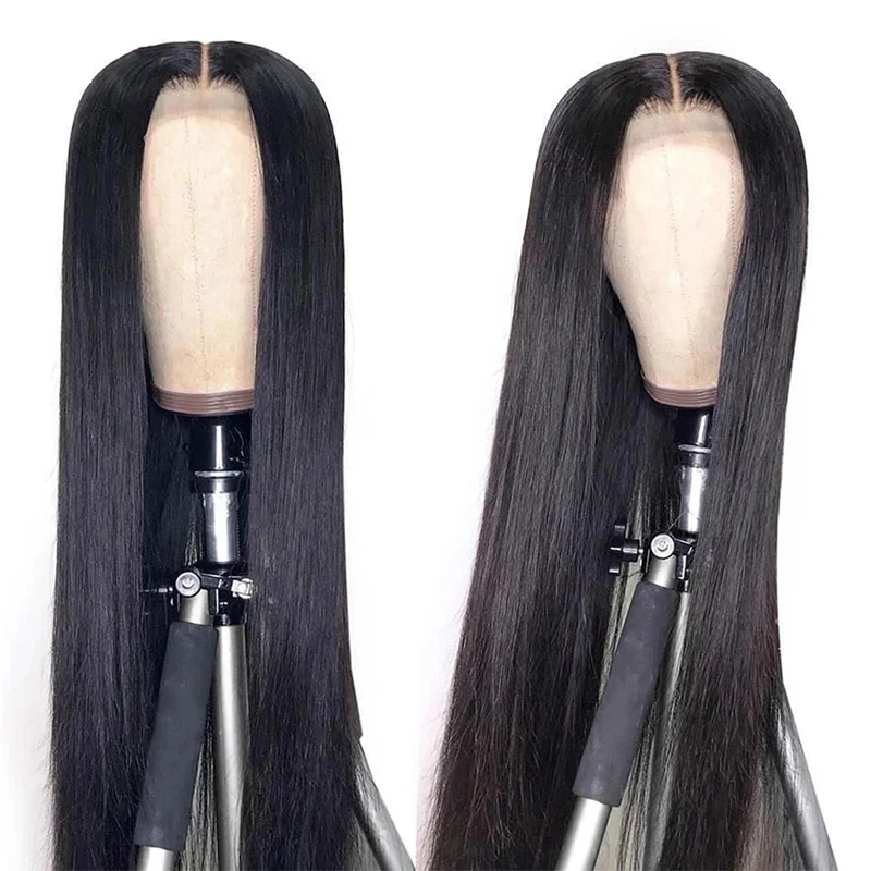 

100% Raw Virgin Indian Human Hair Wig Transparent HD T part Lace Frontal Wig Pre Plucked Lace Front Wig for Black Women