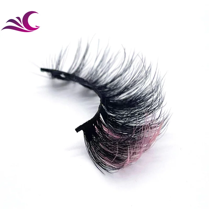 

Fluffy 20mm Handmade False Colored Lash Thick Cross Wispy Fluffy Faux Mink Full Strip Look Natural Colorful Eyelashes, Natural black