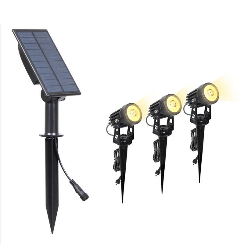 E-starri High Output 9W Solar Powered Landscape Lights LED Garden Spotlights 3 In 1 Solar Garden Lights Price Factory