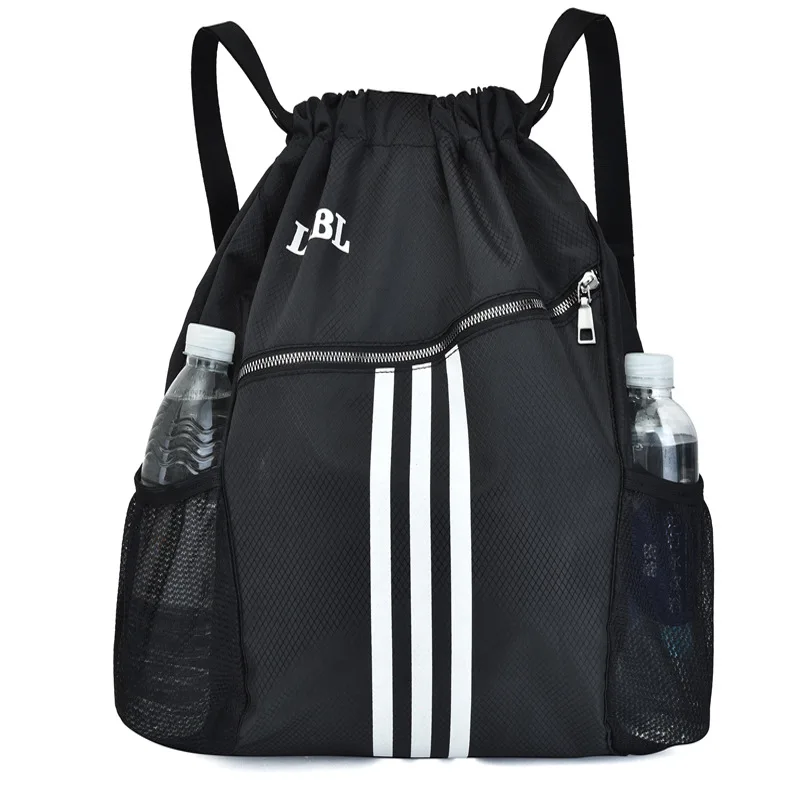 

Custom Logo Foldable Polyester Basketball Football Sports Drawstring Backpack Bag For Travel