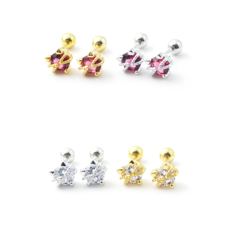 

Ear Piercing Earring Gold Clear Cz Cartilage Helix Tragus Stud Earrings