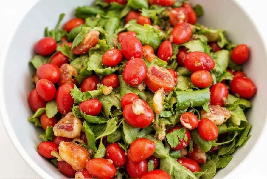Green salad with giardiniera sprinkled on top