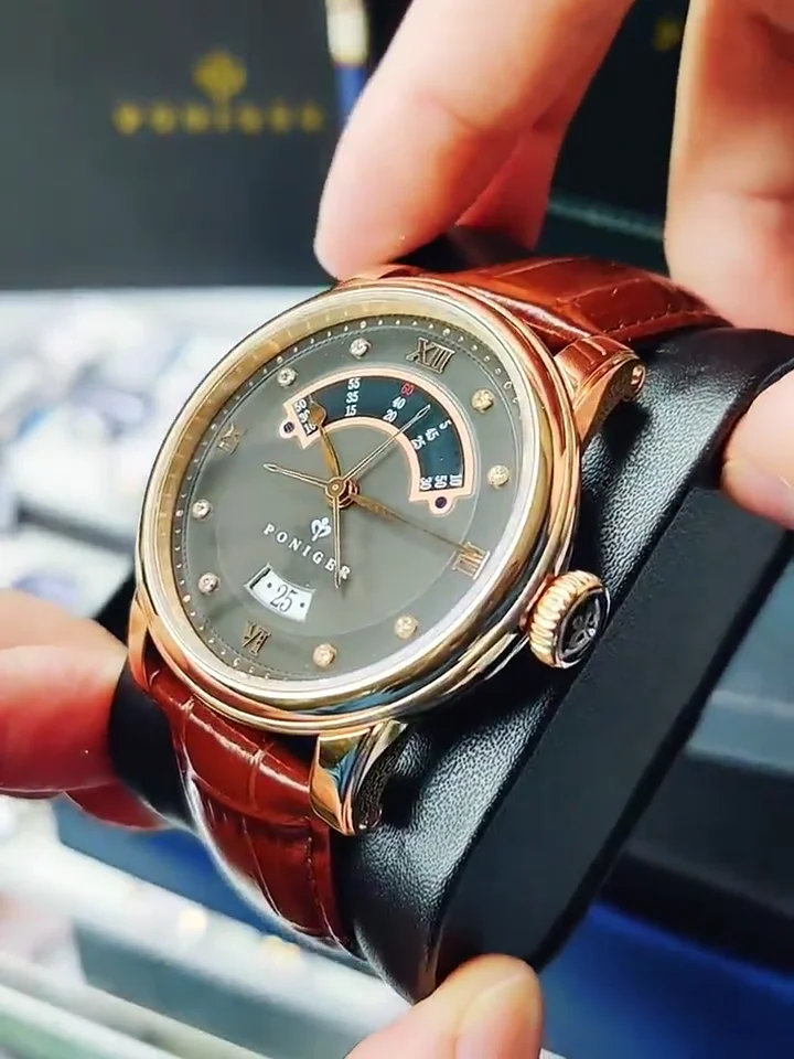 Famous Brand Poniger Luxe Montre Mcanique Mechanical Watch Movement Men