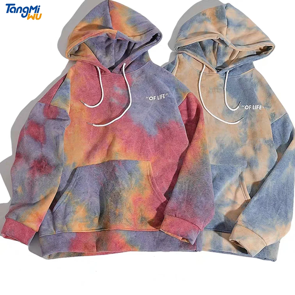 

TMW wholesale autumn fleece size pocket hoodie with letter logo hoodie pour homme men's tie dye hoodies